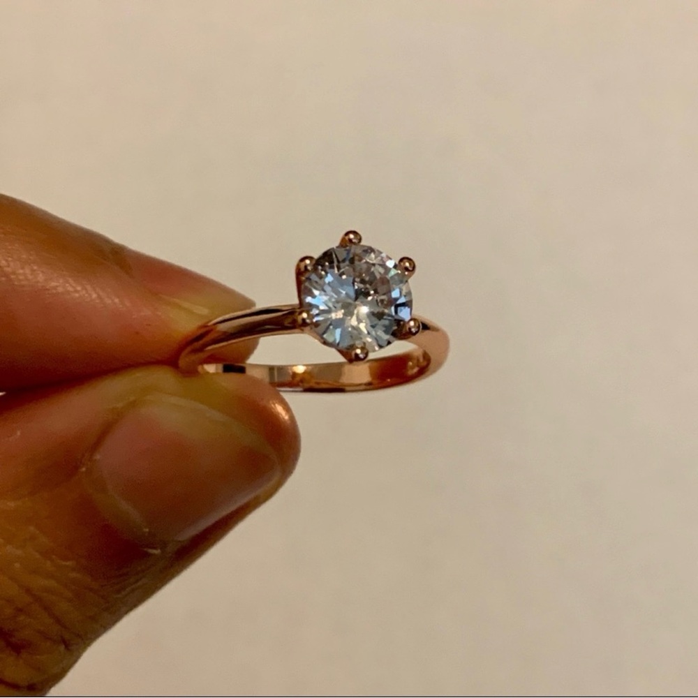 18K Rose Gold Diamond Ring Size 6 - Picture 9 of 13